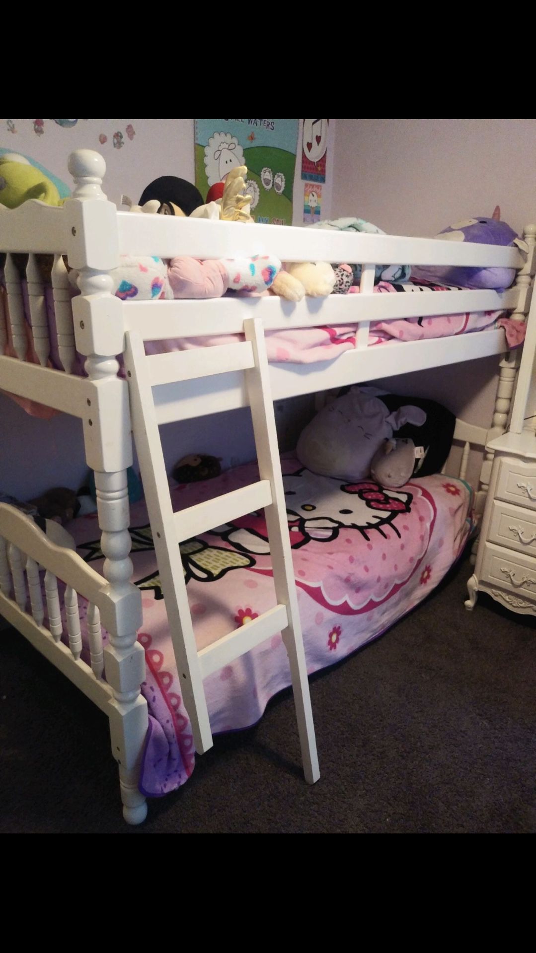 Bunk bed shabby chic great condition with all hardware $120!