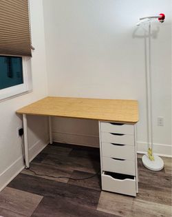 White/Bamboo study desk
