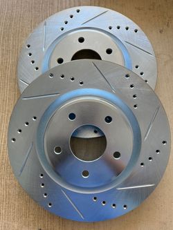 Infiniti Q50 Front Drill Slot Rotors Ceramic Pads