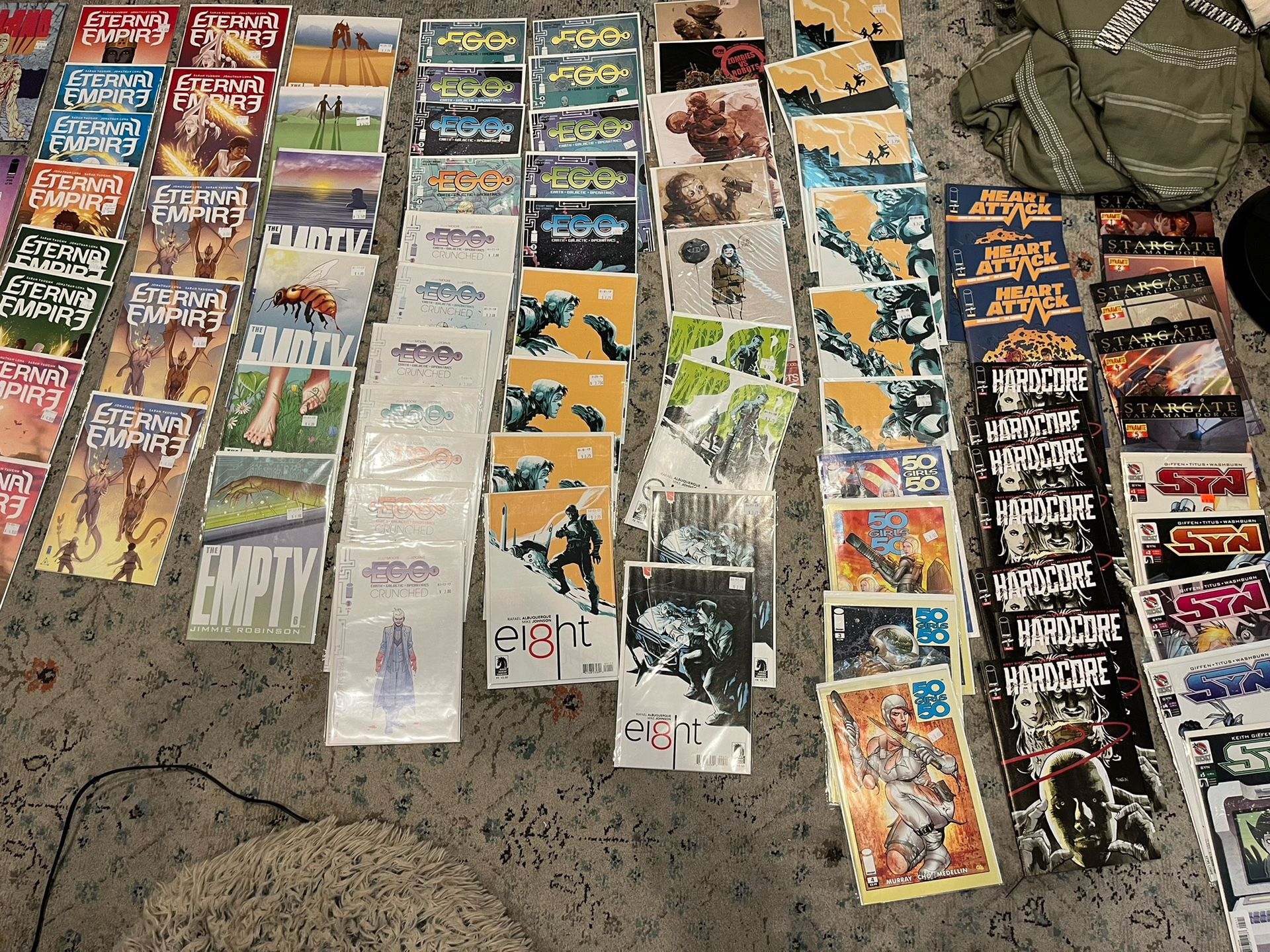 Lot Of Comic Books Eternal Empire, Ego,  Hardcore,  Heart Attack, Stargate, Syn 