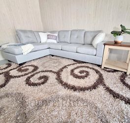 Grey Linen 2-Piece Sectional Sofa - (Delivery Available 🚚)