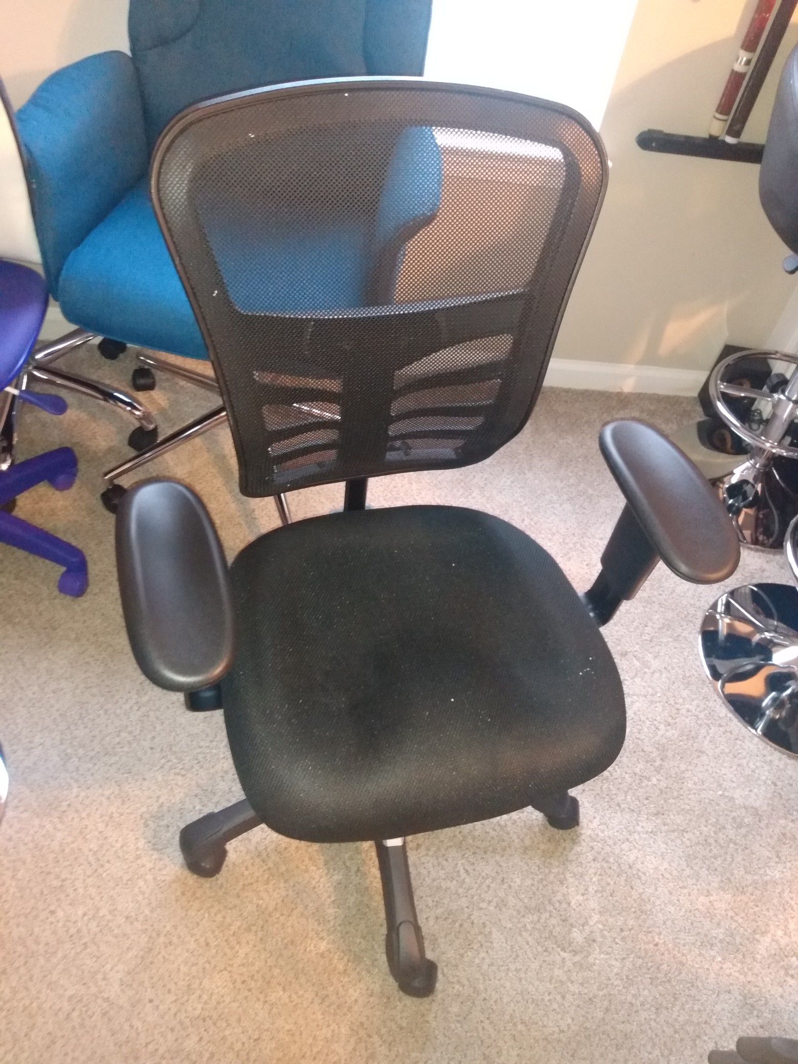 Brand New Black office chair with black mesh