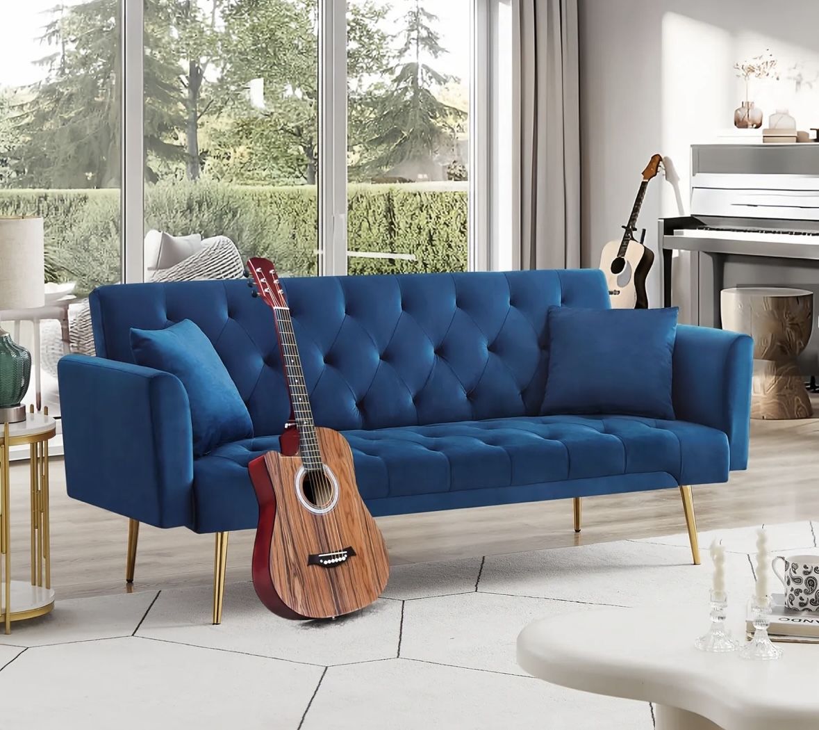 Blue Velvet Sofa