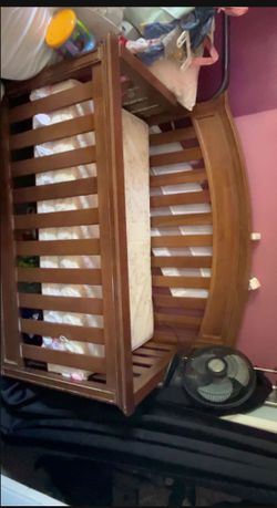 Brown Wooden Crib