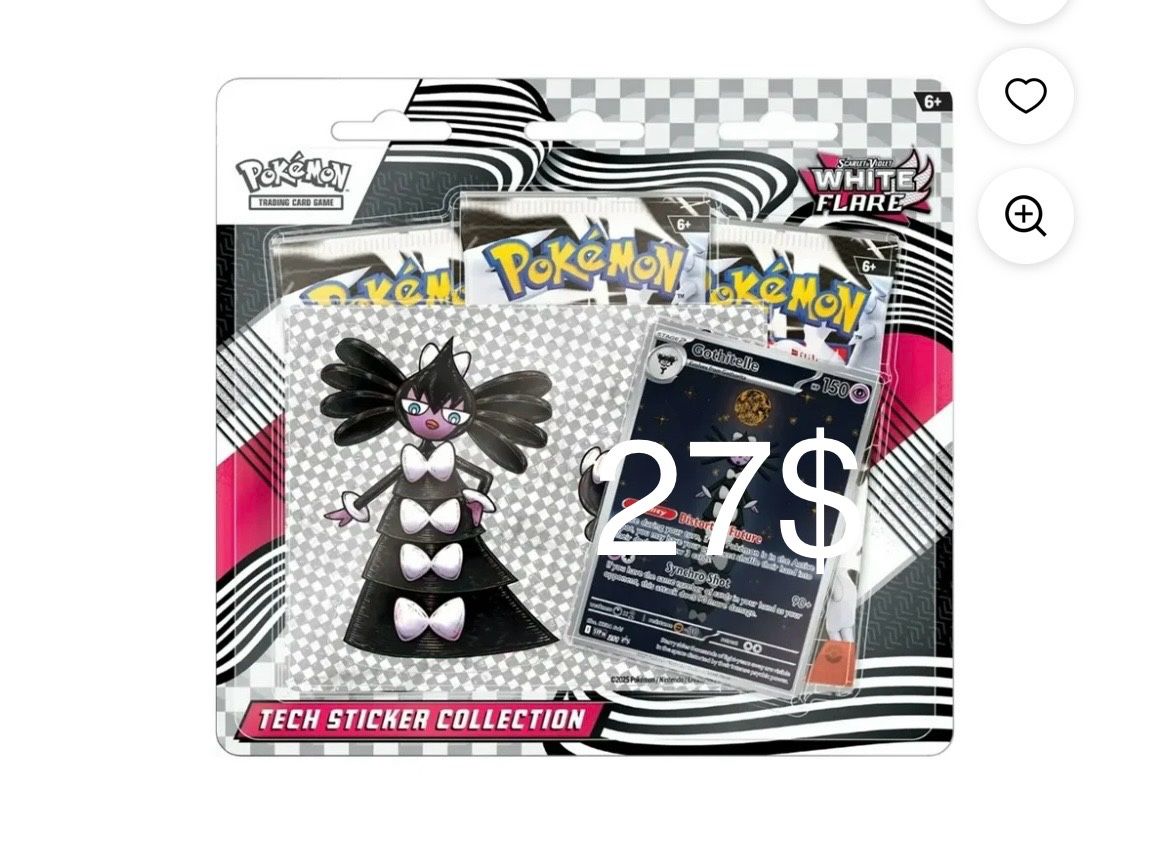 White Flare 3 Pack Sticker Collection Pokemon Cards