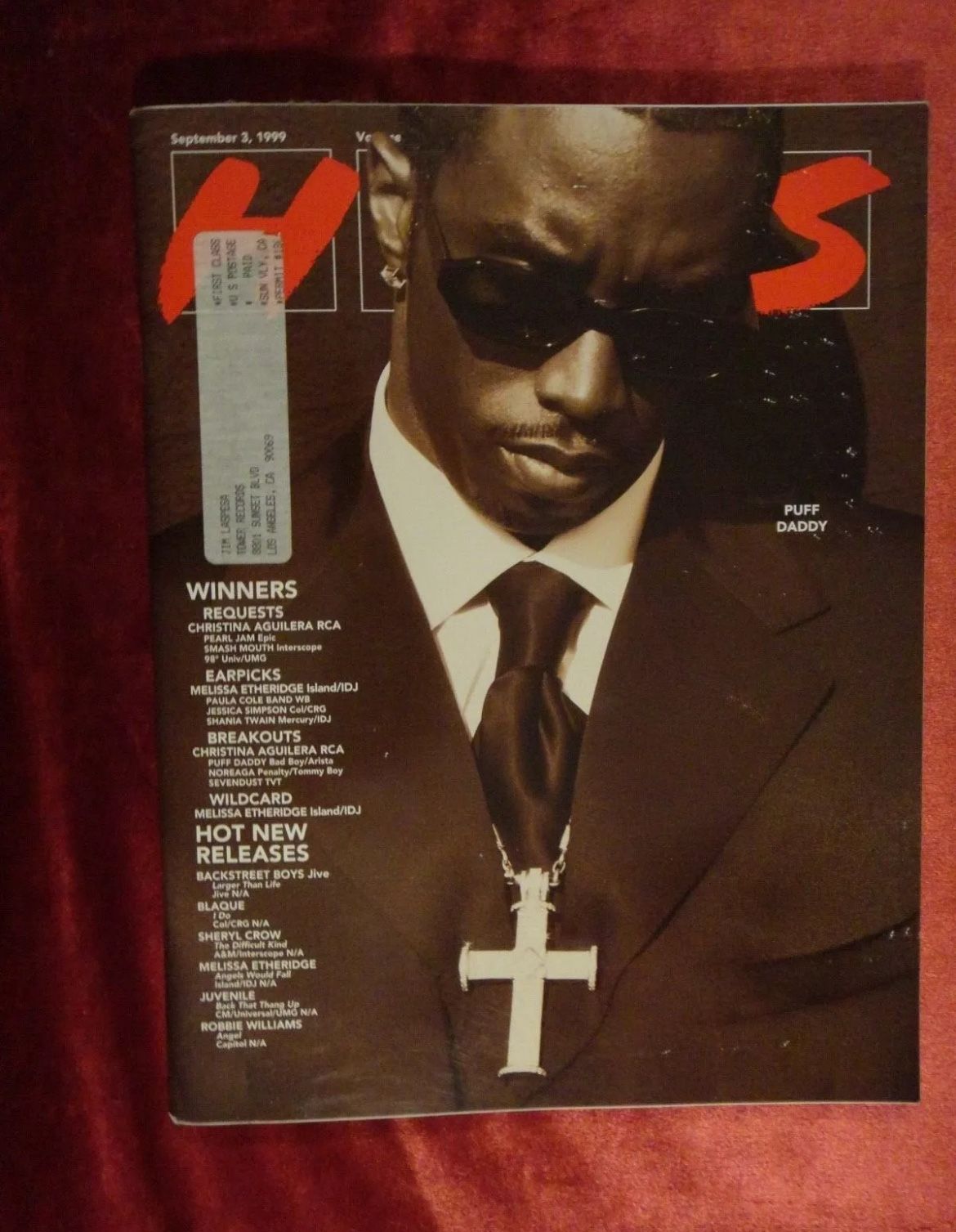 Sean Combs Puff Daddy, Puffy Cover Hits Magazine 1999