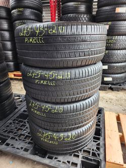 275 45R 20 USED PIRELLI TIRES RUN FLAT 2754520 (SET) MOUNT BALANCE INCLUDED