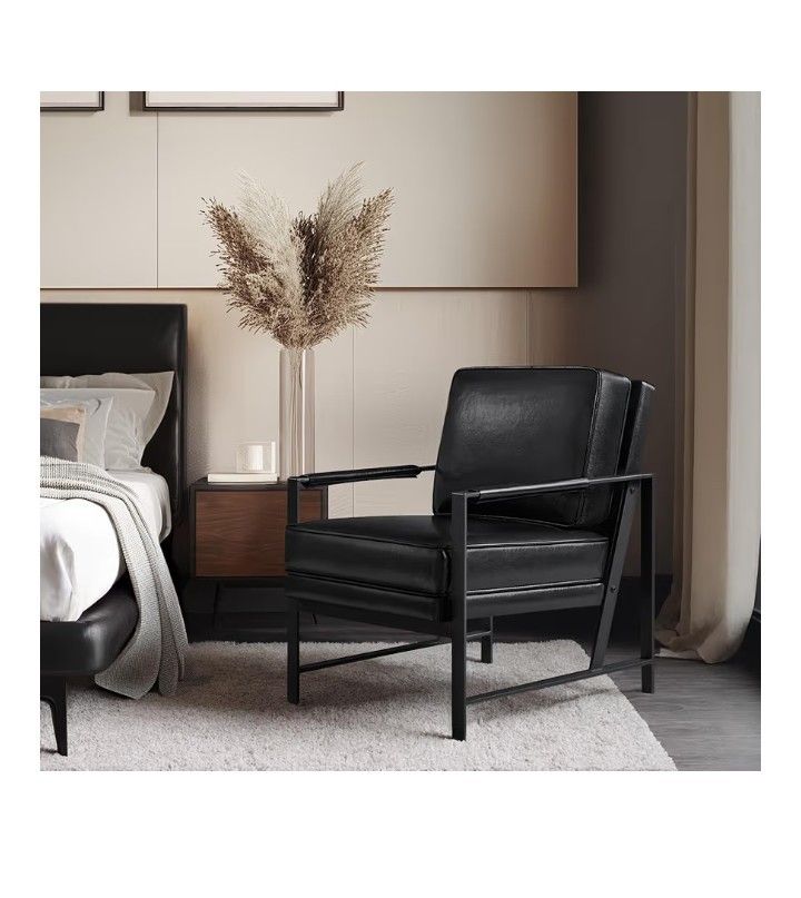 Yaheetech PU Leather Armchair, Retro Leisure Accent Chair-ONLY 1 AVAILABLE