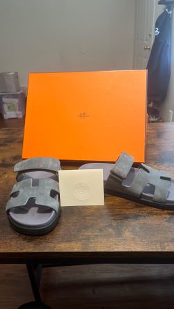 HERMĒS Chypre Sandals 6 1/2 Grey