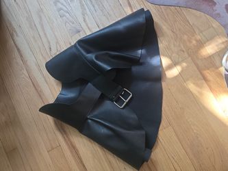 Peplum Waist Faux Leather Skirt M/L