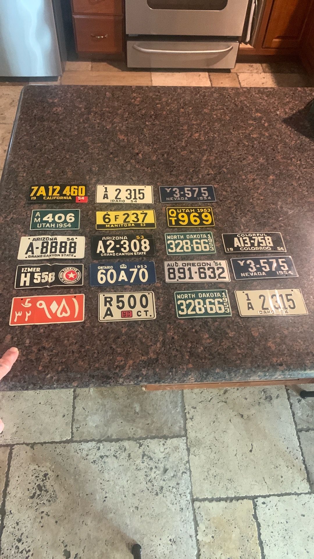 Vintage 1953-54 wheaties cereal metal bike license plates 18 total