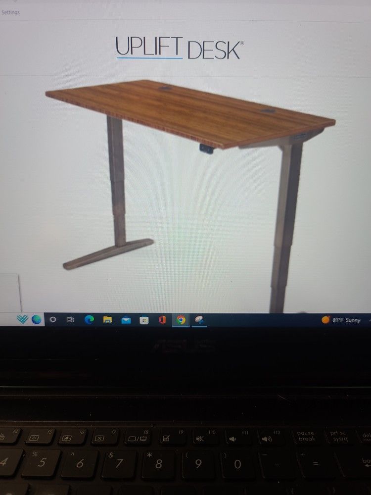 Brand New Dark Bamboo UPLIFT Desk Still In Boxes $600