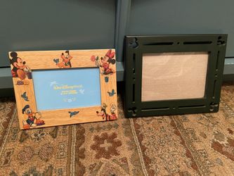 Pair Of Disney Picture Frames..wood With Glass