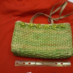 Purse Green Woven