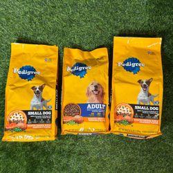 Pedigree Dry Dog Food Lot of 3 Bags 3.5 lb Each Adult & Small Dog Chicken Flavor