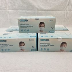 Disposable 3 Layer Face Mask BRAND NEW / NEVER OPENED 250 Pieces - Blue