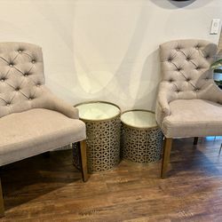 Two Tufted Style Accent Chairs