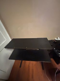 Office 2 tier black desk