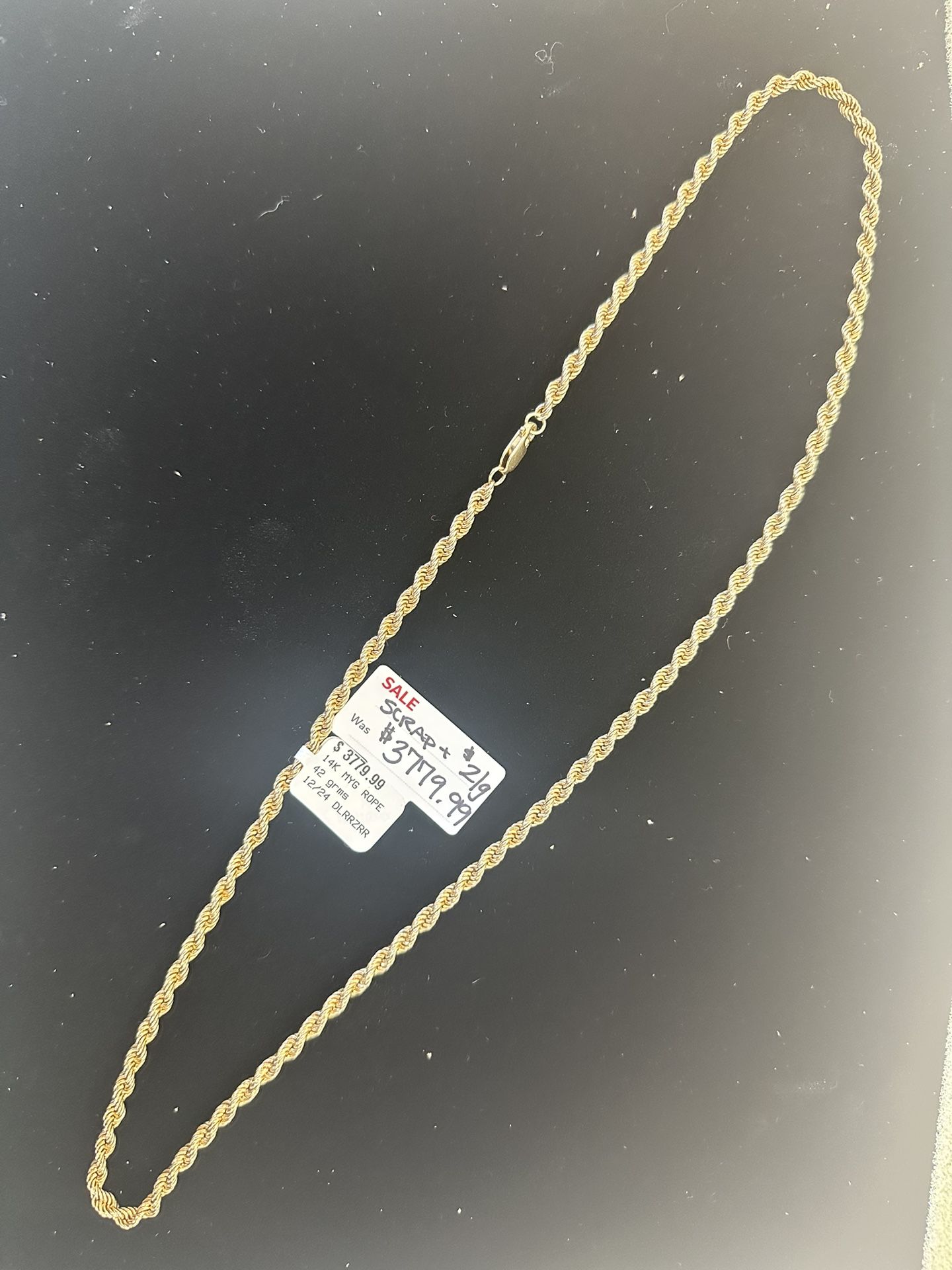 14k Gold Rope Chain - 26inch