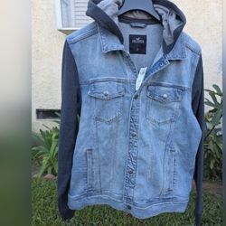 Men's Jacket Hollister Denim Flex XL Trucker Blue 