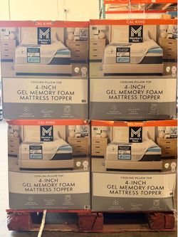 HUGE SALE Members Mark Cooling Pillow Top 4inch Gel Memory Foam Mattress Topper in Cal-King Brand New in Box ONLY $79.99!