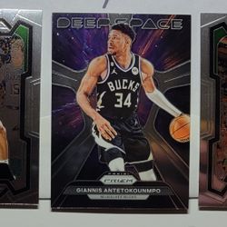 2023-24 Panini NBA Prizm Bucks Khris Middleton Silver Giannis Deep Space Basketball 