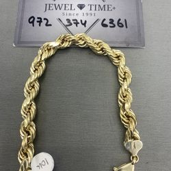 10k Gold Rope Bracelet 