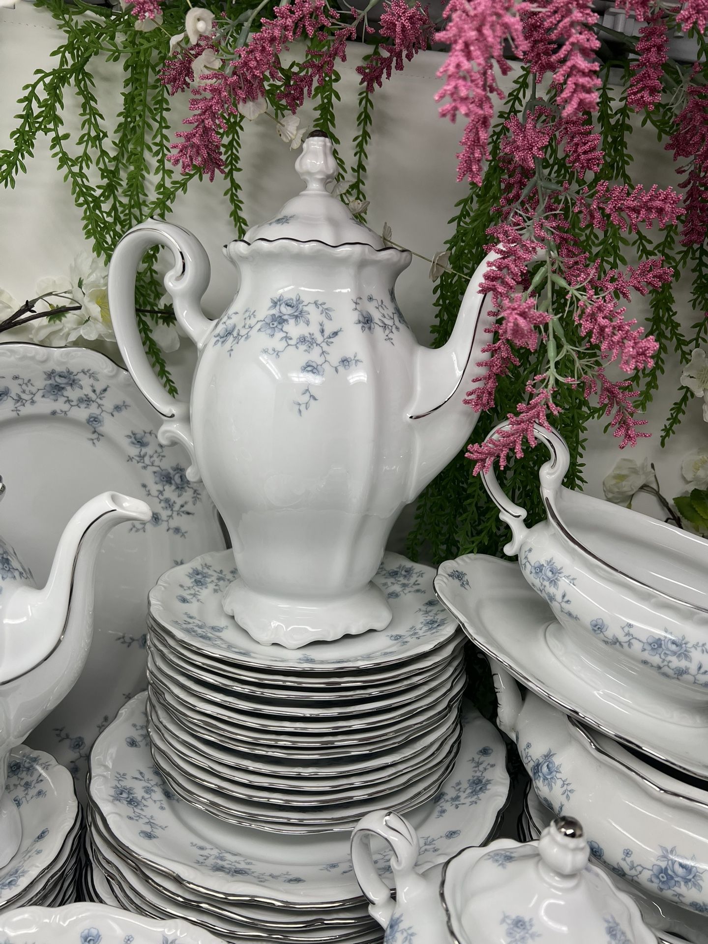 True Gems 💎.Vintage Johann Haviland – Blue Garland (Bavaria, Germany)china Diner Ware