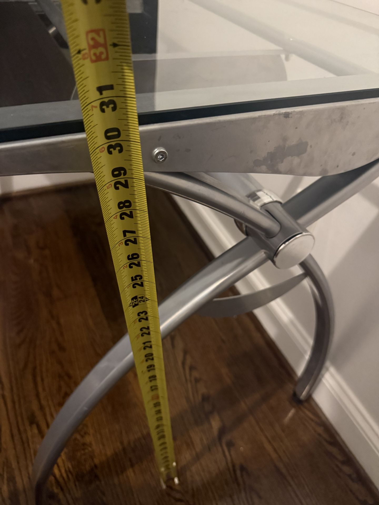 Glass desk with chair