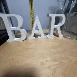 Wooden BAR Letters