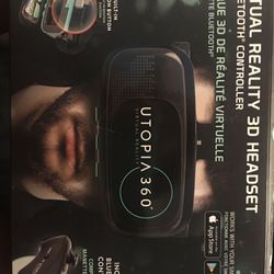 360 Virtual reality 3D Headset :Includes bluetooth controller