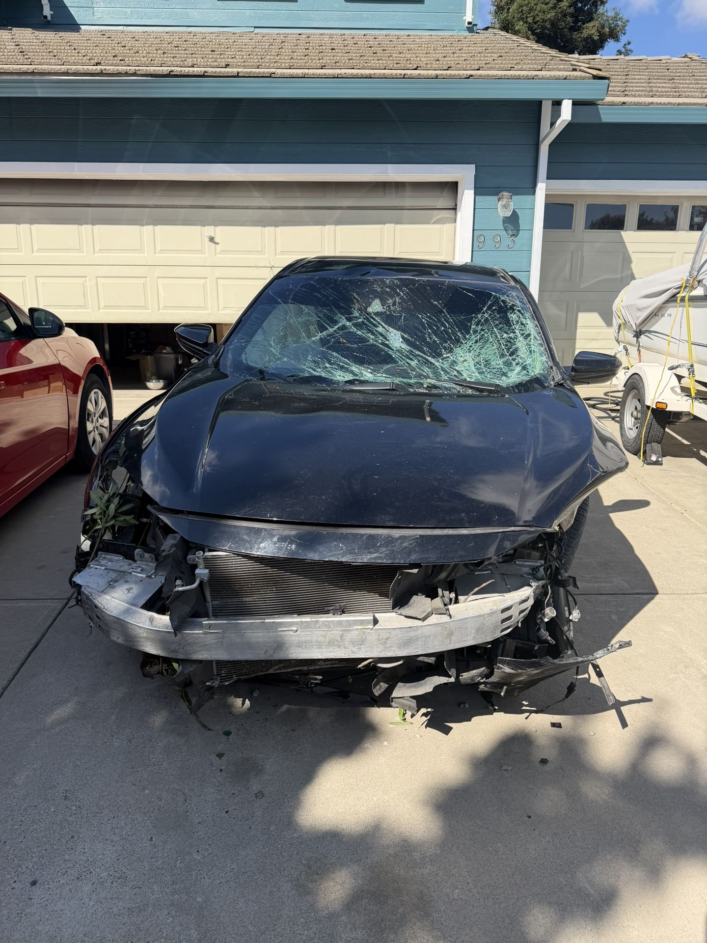 Damaged Black 2020 Honda Civic Sedan– Needs Repair or for Parts – $2,550 (OBO)