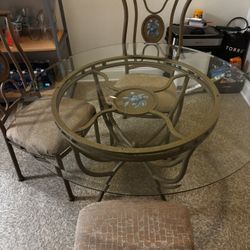 Glass Table W 4 Chairs
