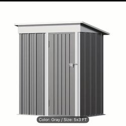 FURMAX 5x3 ft.Patio Metal Shed, Lockable Garden Shed for Outdoor Backyard Patio Storage