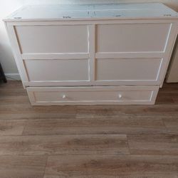 Queen Cabinet Murphy Type Bed With  Folding Foam Mattress 