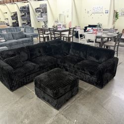 New Black Sectional 