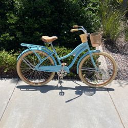 26” Huffy Nel Lusso Ladies Light Blue Beach Cruiser 