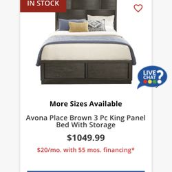 King Bed Frame With Storage (3 Pc)