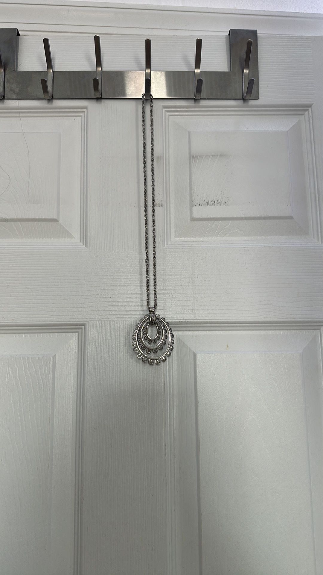 Boho Silver Layered Circle Pendant Necklace – Tribal Statement Jewelry