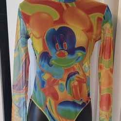 ZARA Sheer Mickey Mouse Bodysuit