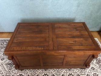 Wooden storage trunk