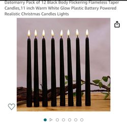 Black Plastic LED Flickering Candles