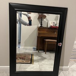 Better Homes & Gardens leaning Contemporary Full Length Mirror, black Wood frame