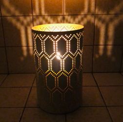 Threshold Metal Pillar Candle Holder White Gold (Silver Lake)