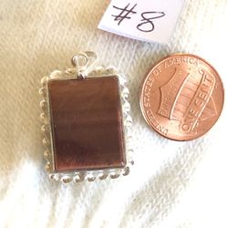 New Pendant Tiger Eye Agate Malachite Stone 925 sterling Silver ,hand Made . Please Look At My Profile To See All Items .#8