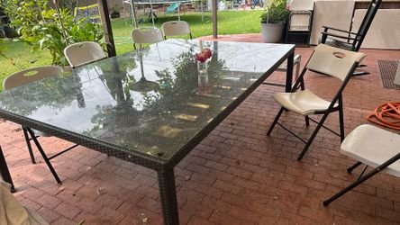 Outdoor Glass Top Table
