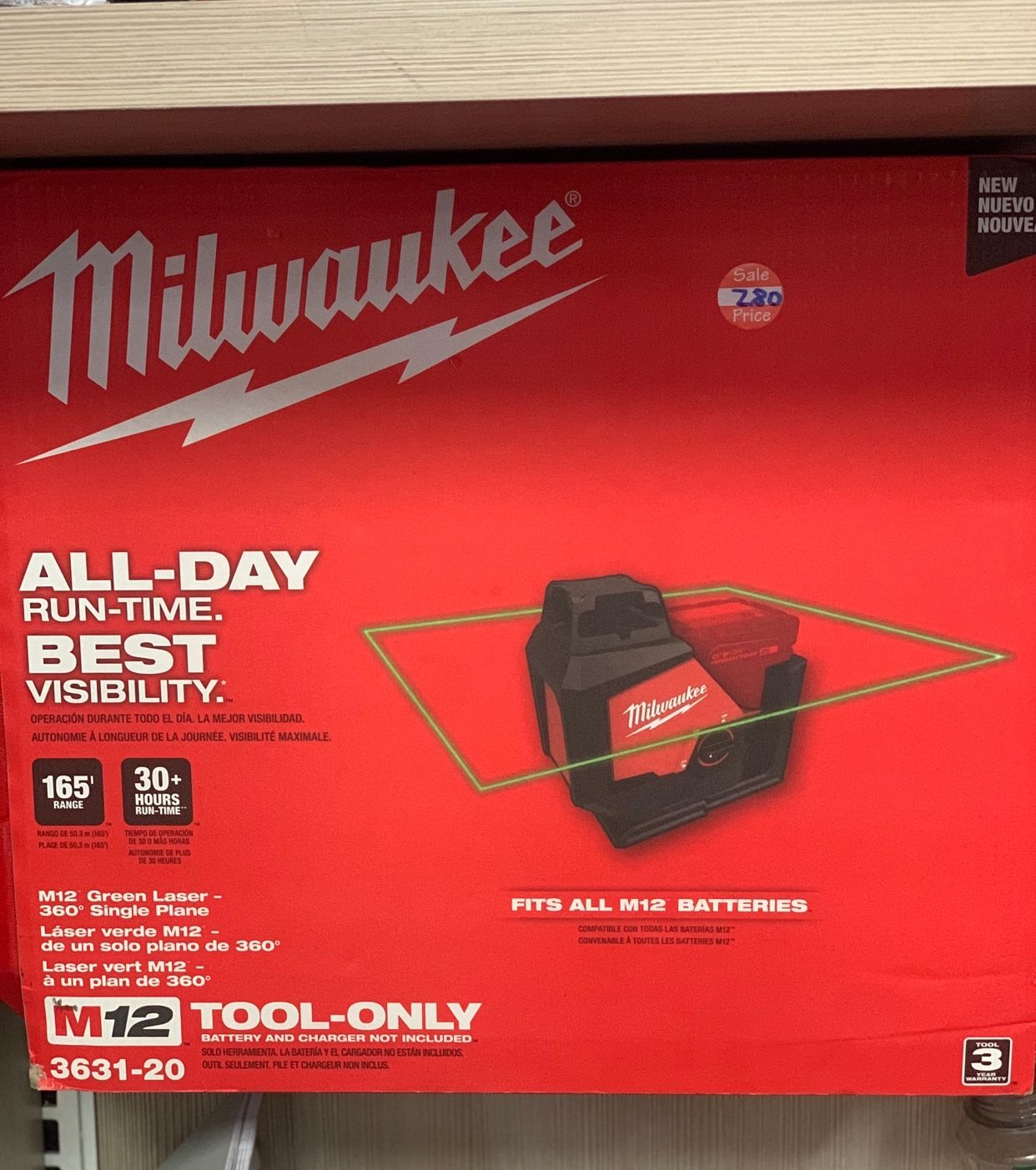 Milwaukee New 12M Laser Nuevo