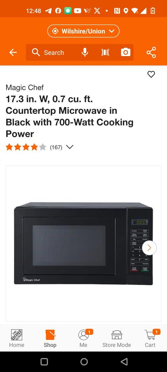 Microwave Magic Chef - 0.7 Cu. Ft. 700 Watts - Model HMM770B3