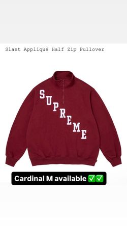 Supreme FW26’ week 6 Slant Appliqué Half Zip Pullover Cardinal M