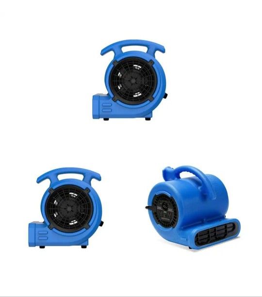B-Air 1/8 HP Air Mover Carpet Dryer Floor Blower Fan for Home Use in Blue